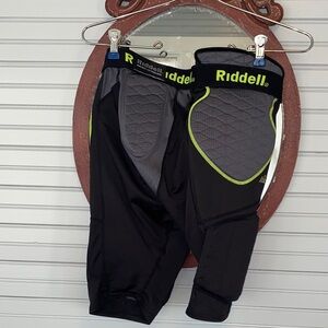 Riddell Black and Gray 5 pad  compression Football Girdle Light Grey